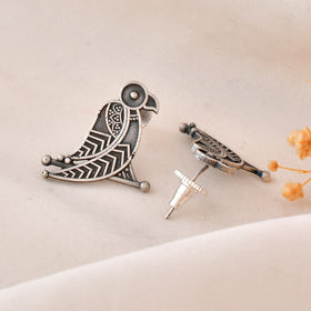 Tribal Parrot Dandiya Stud Earrings