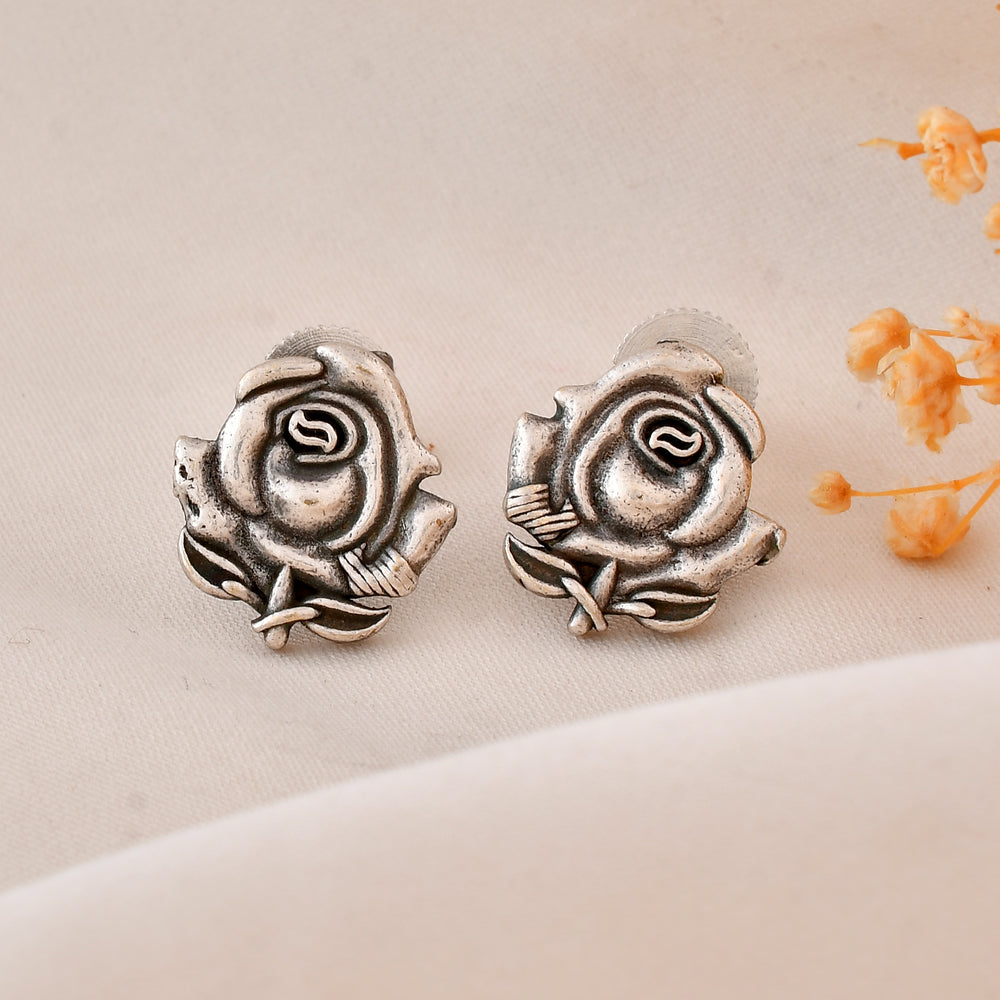 Rose Blossom Dandiya Stud Earrings