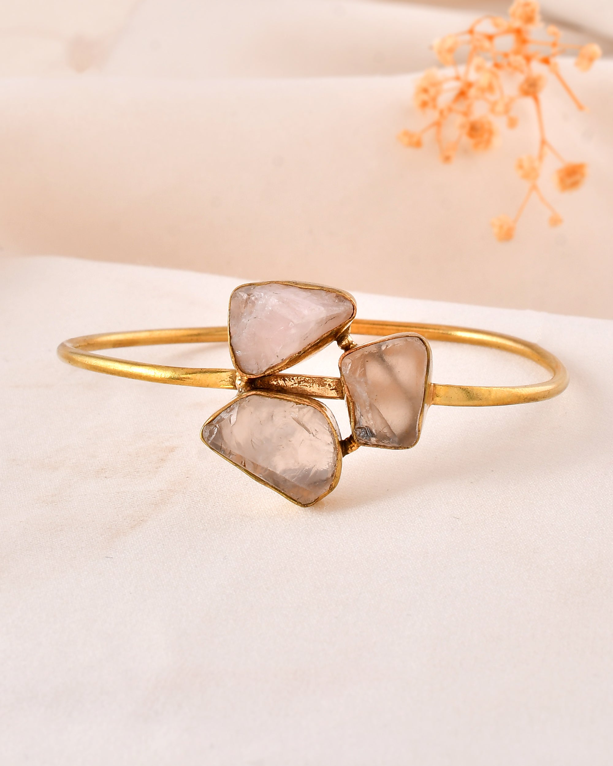 Rose Quartz Adjustable Size Bangle