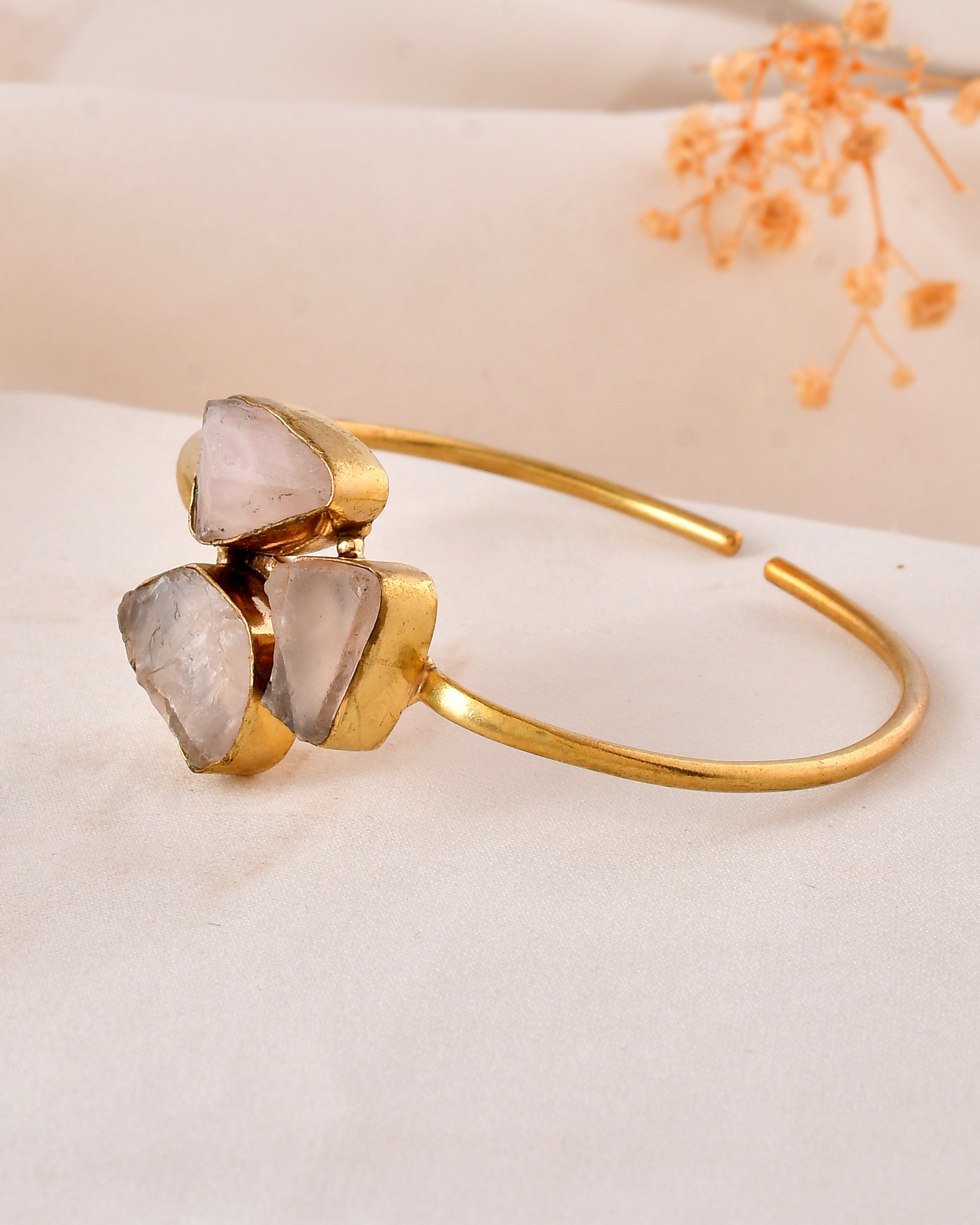 Rose Quartz Adjustable Size Bangle