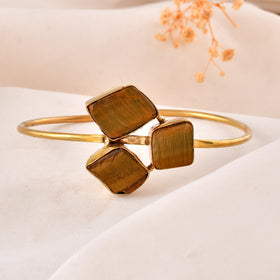 Natural Tiger Eye Adjustable Size Bangle