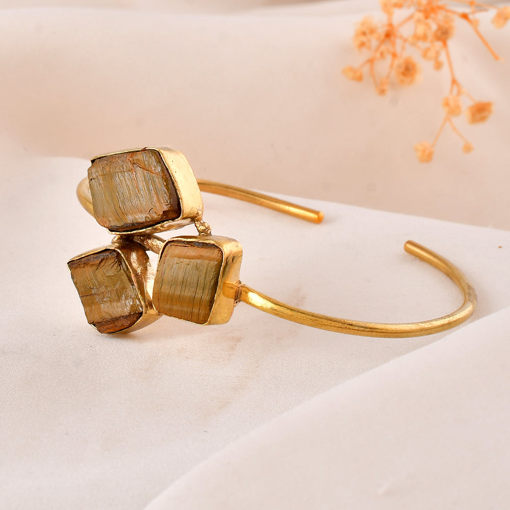 Natural Tiger Eye Adjustable Size Bangle
