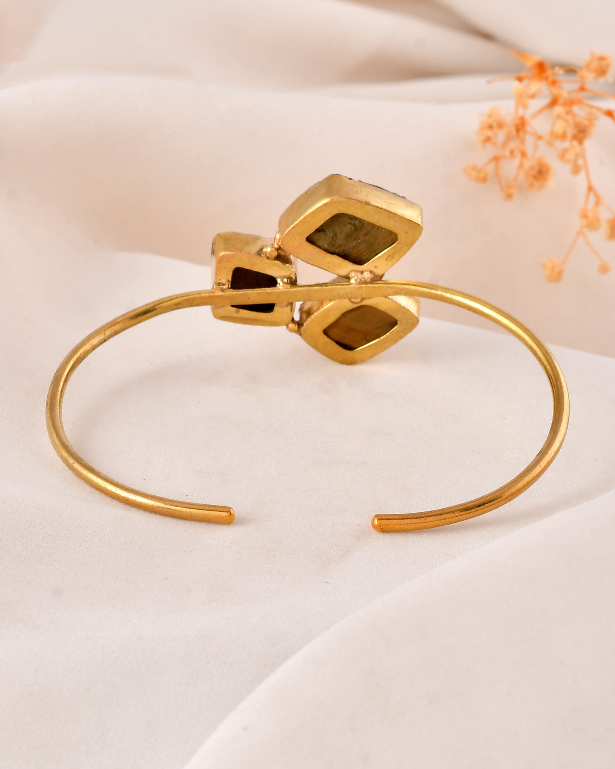 Natural Tiger Eye Adjustable Size Bangle