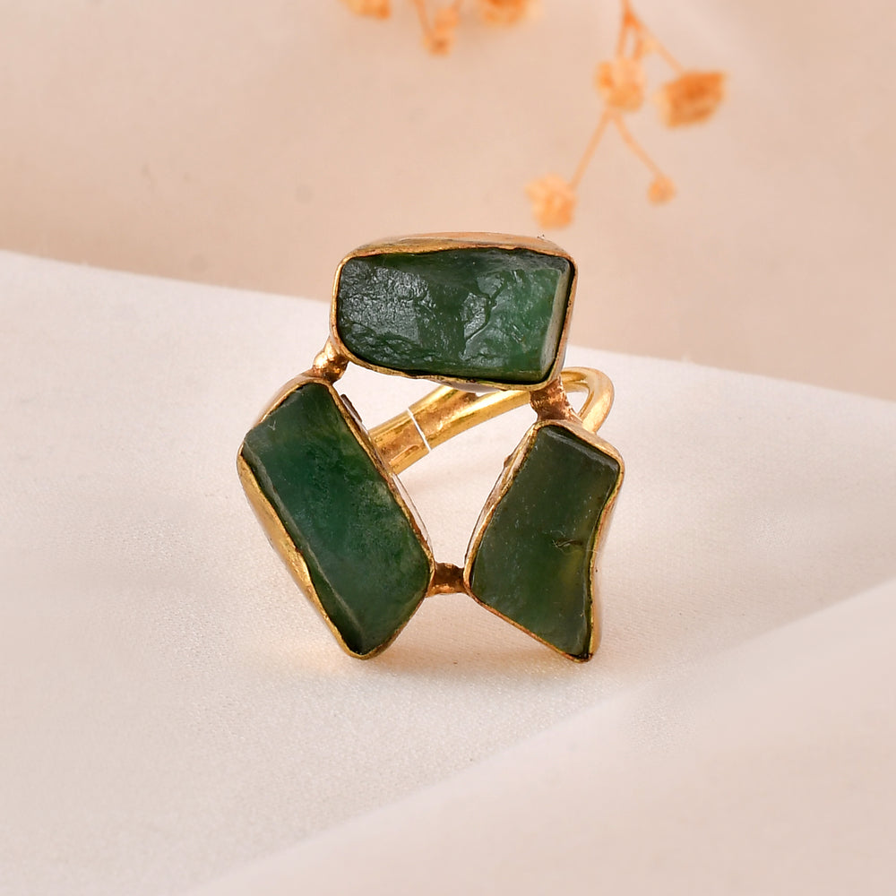Jade Dandiya Statement Ring