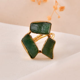 Jade Dandiya Statement Ring