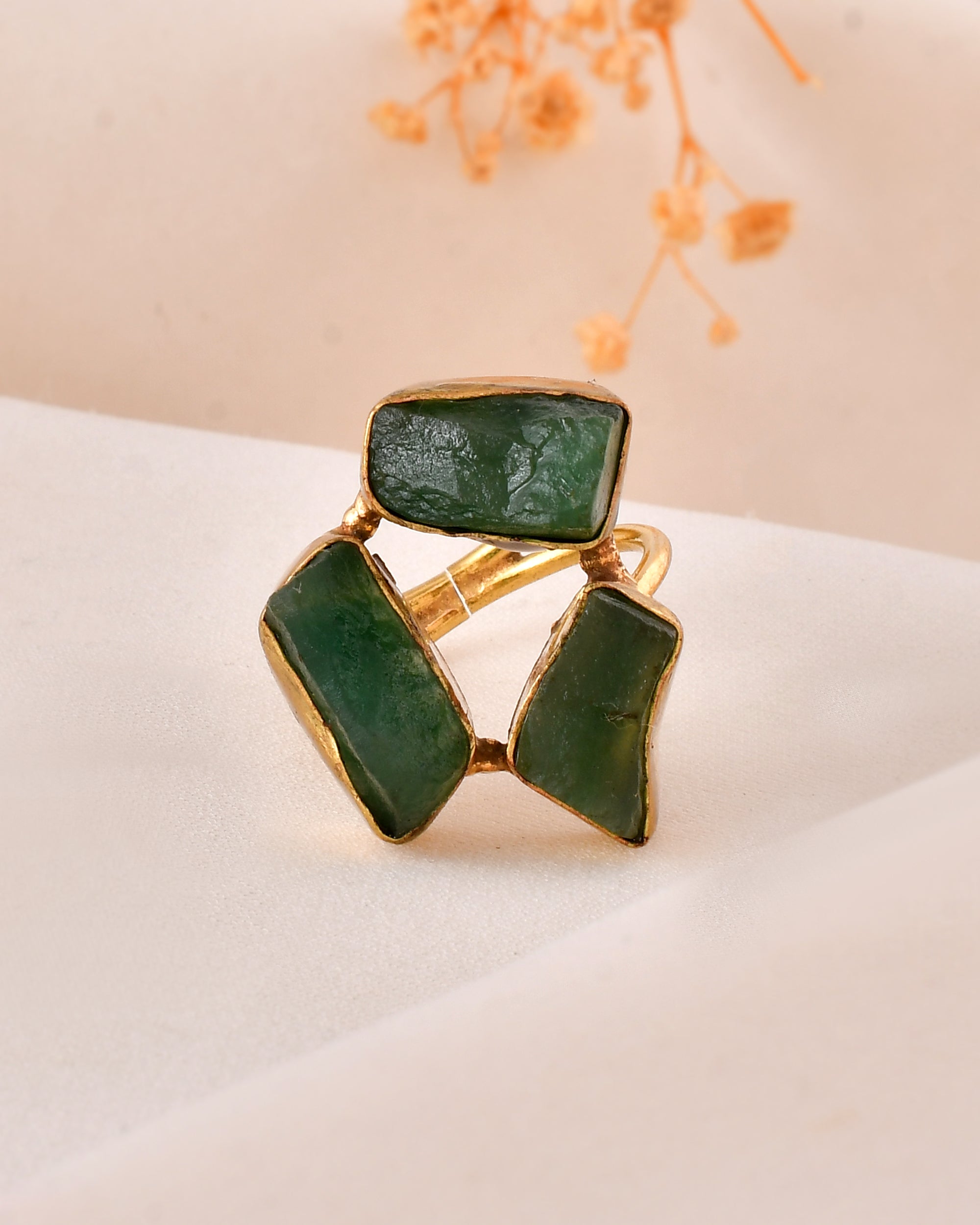 Jade Dandiya Statement Ring