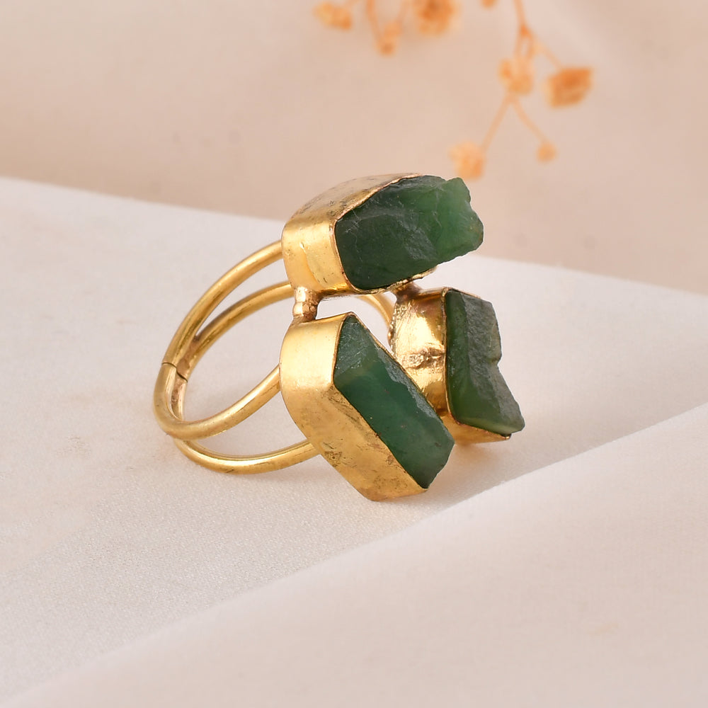 Jade Dandiya Statement Ring