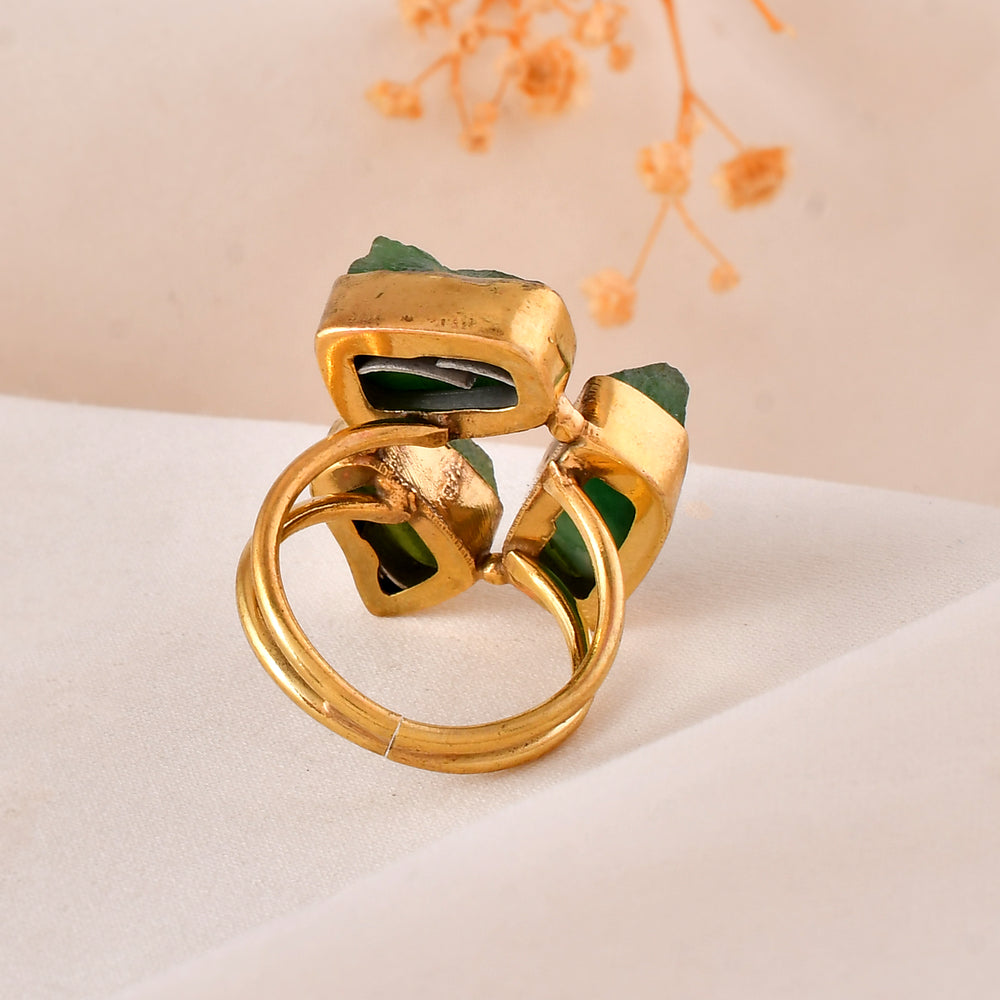 Jade Dandiya Statement Ring