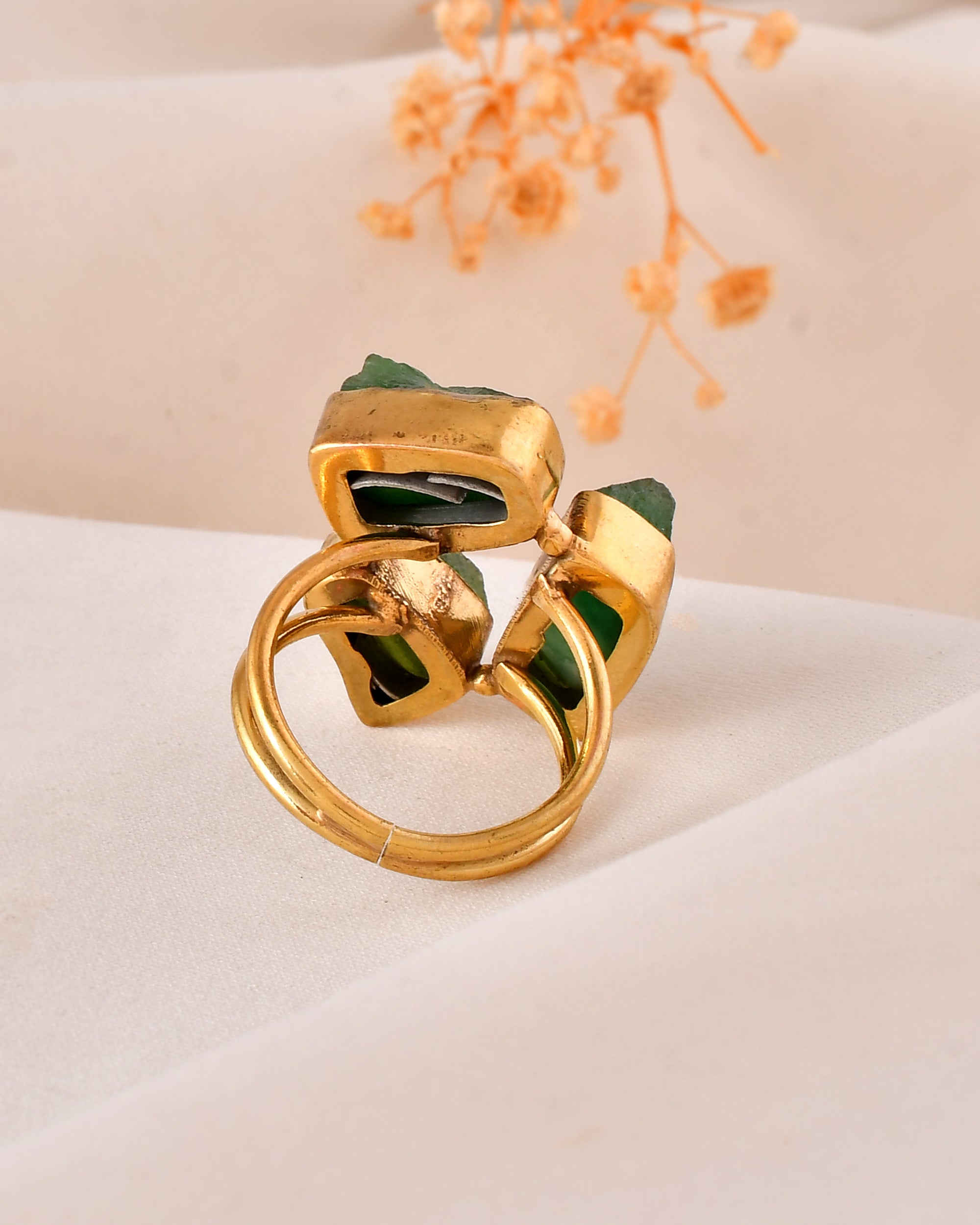 Jade Dandiya Statement Ring