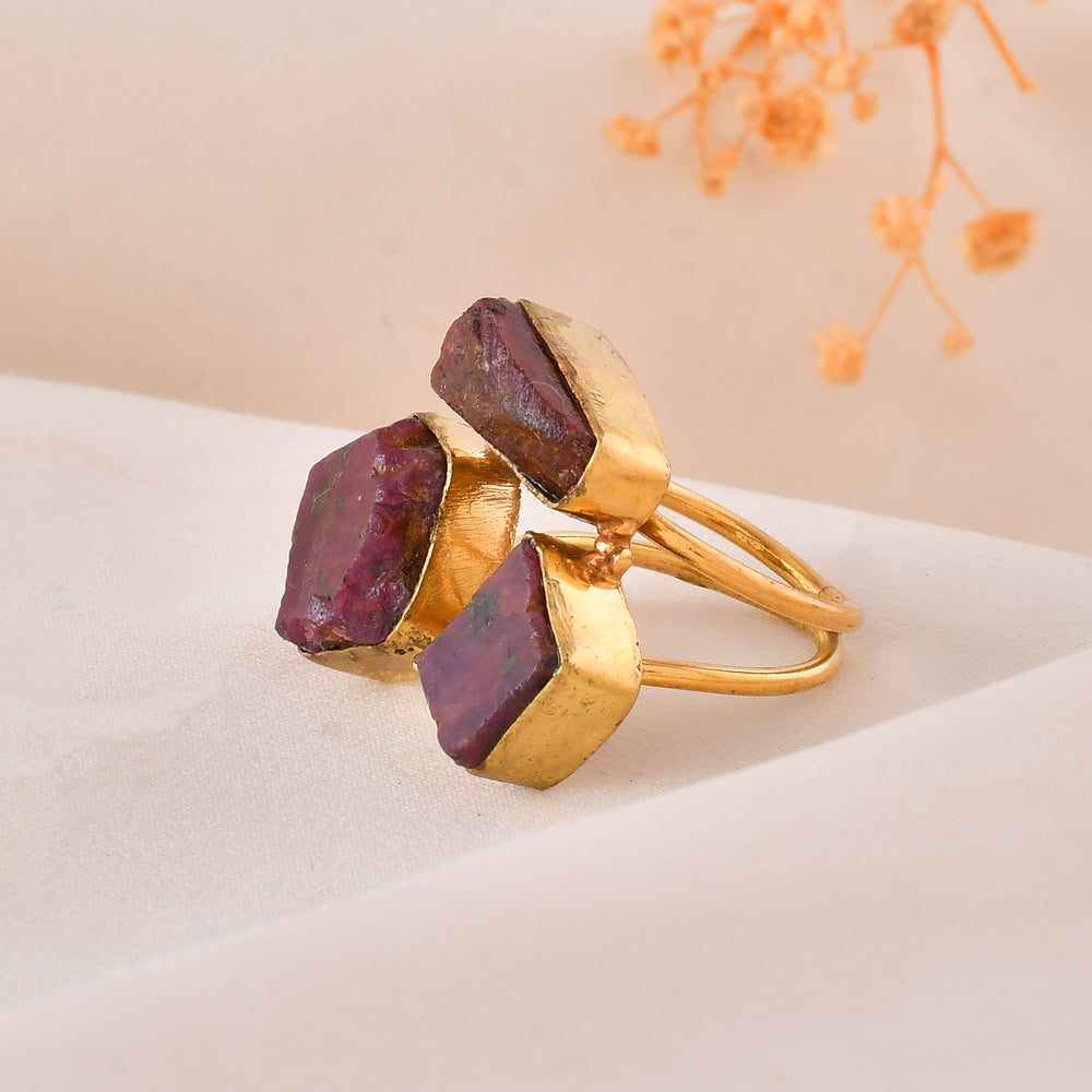 Majestic Ruby Dandiya Statement Ring