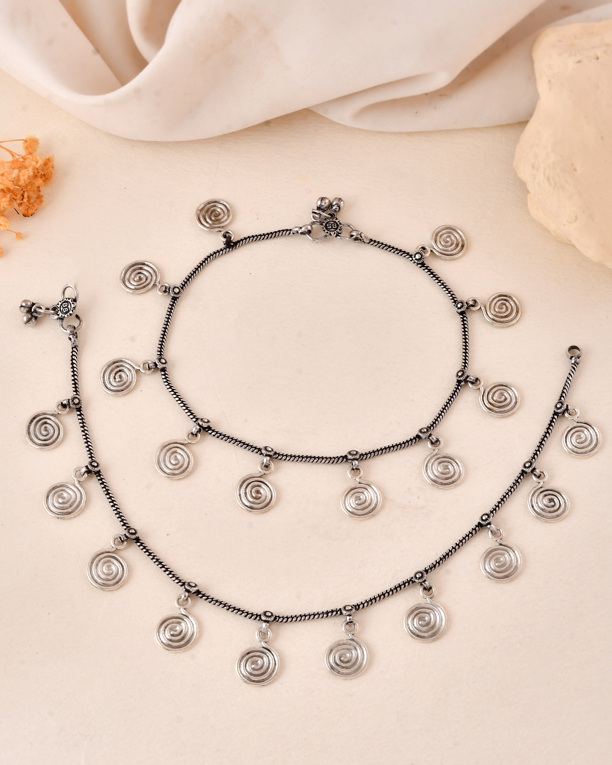 Swirl Elegance Dandiya Anklet Set