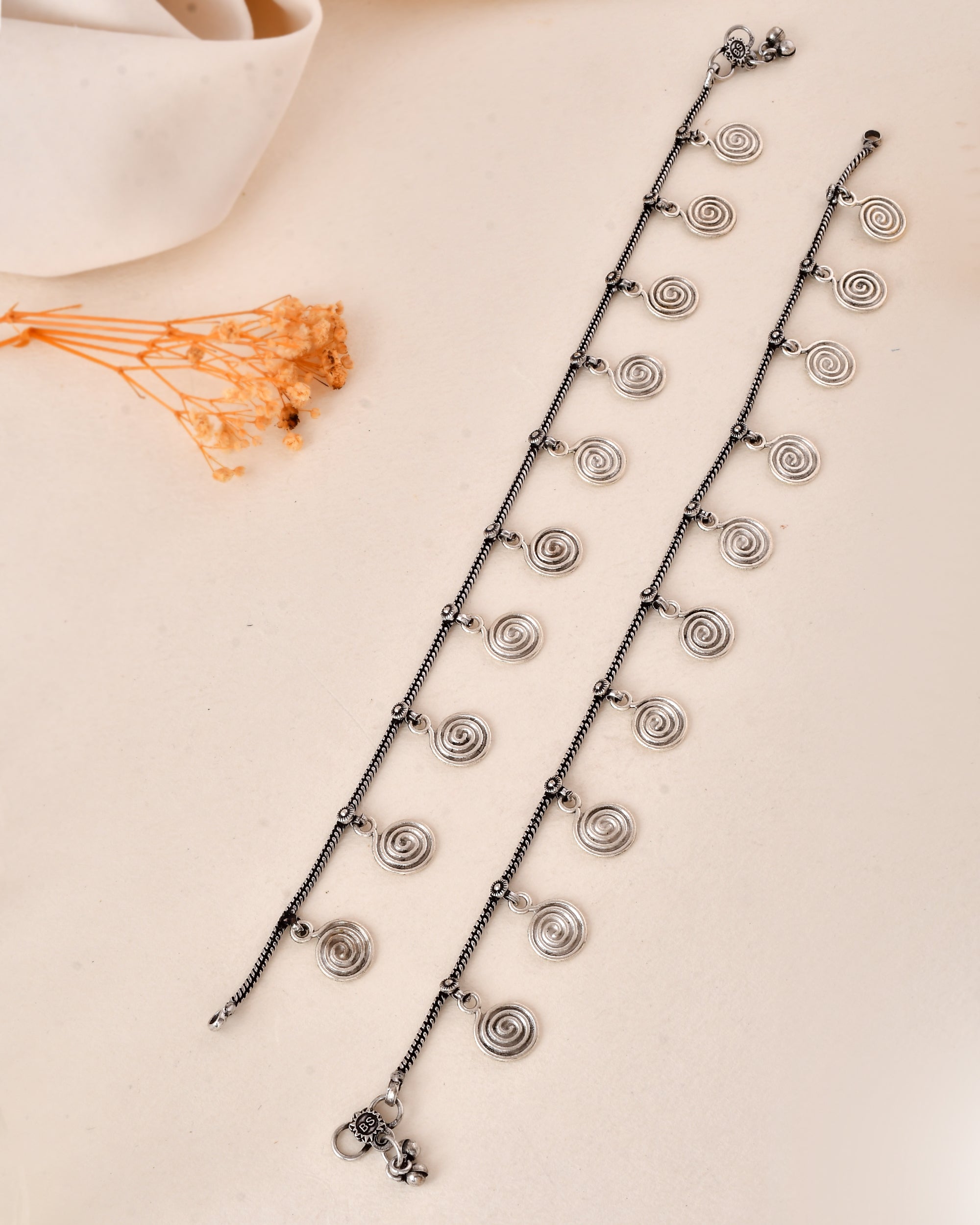 Swirl Elegance Dandiya Anklet Set