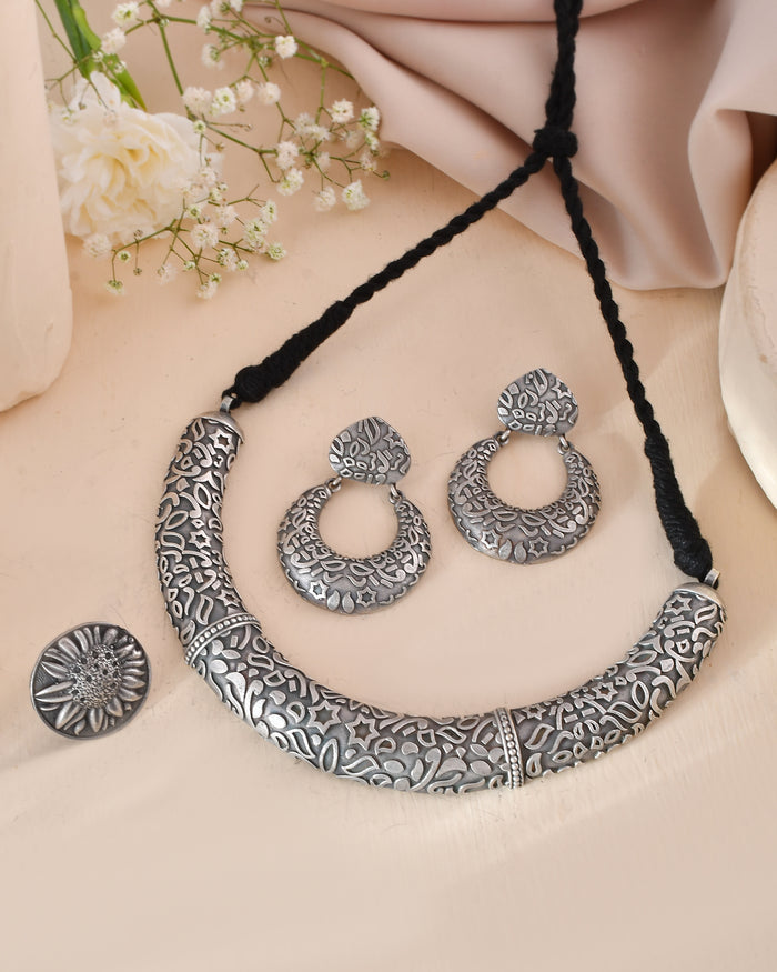 Rangilo Dandiya White Metal Set