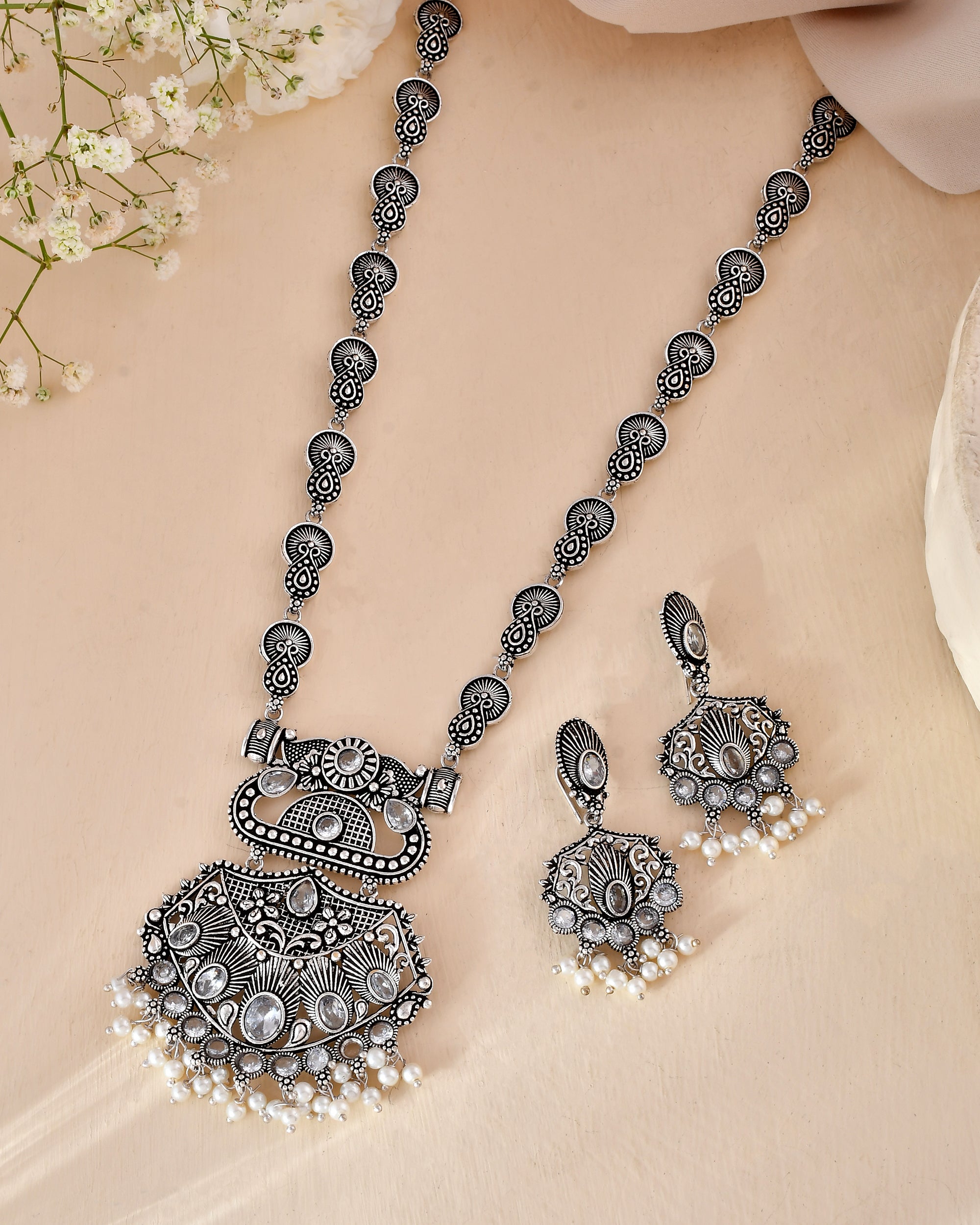 Shubhra Pearlwork Dandiya Necklace Set