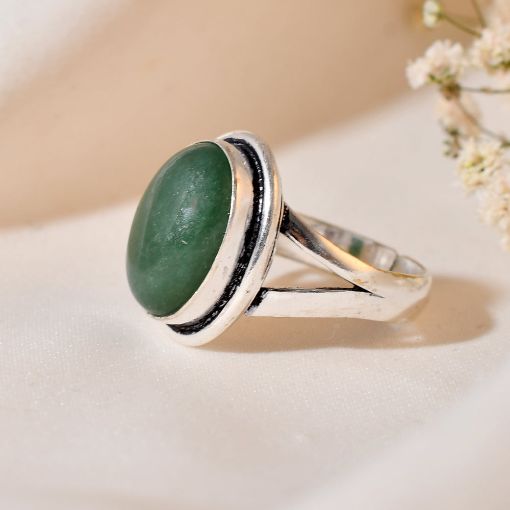 NATURAL GREEN JADE  RING 100% Natural Gemstone