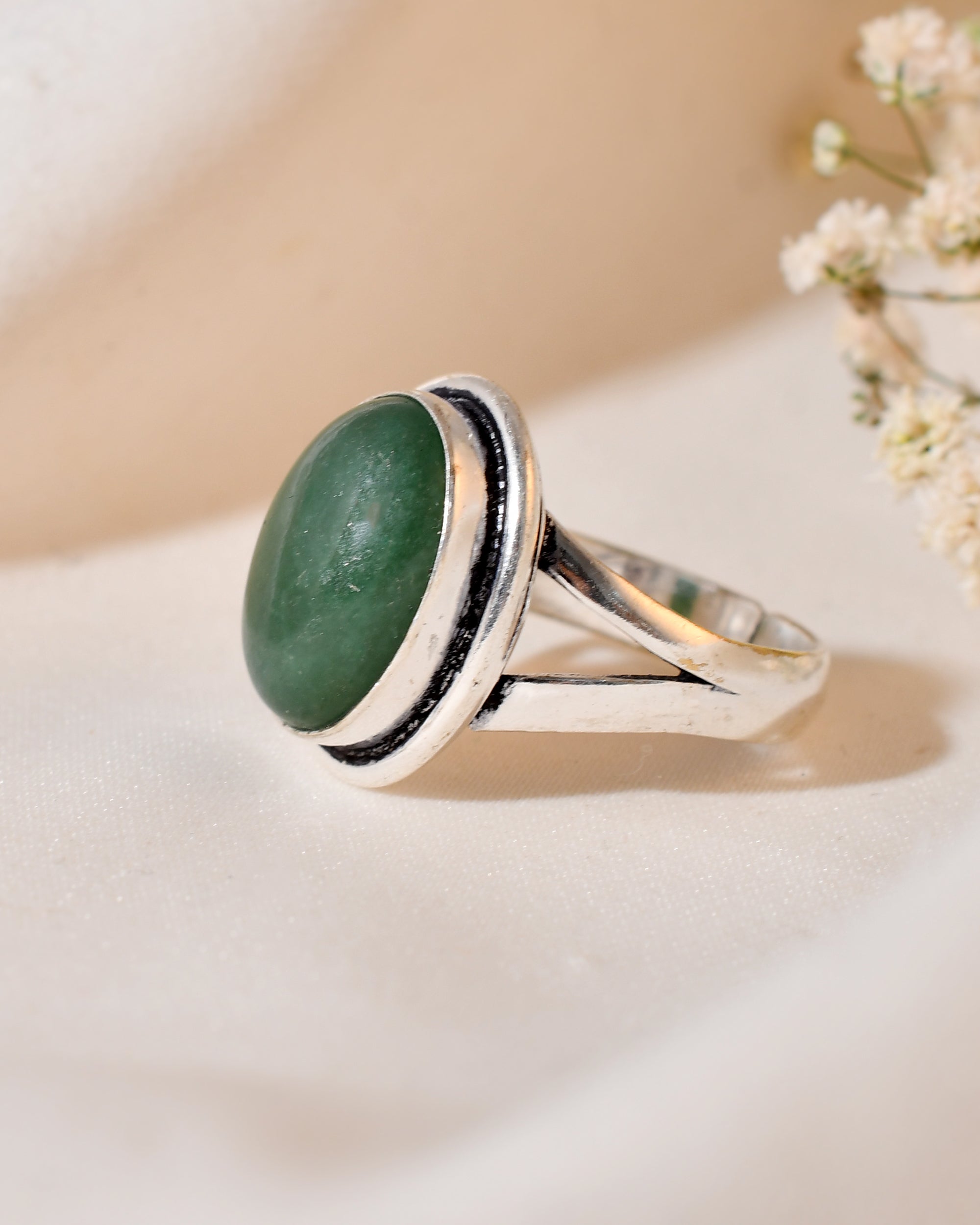 NATURAL GREEN JADE  RING 100% Natural Gemstone