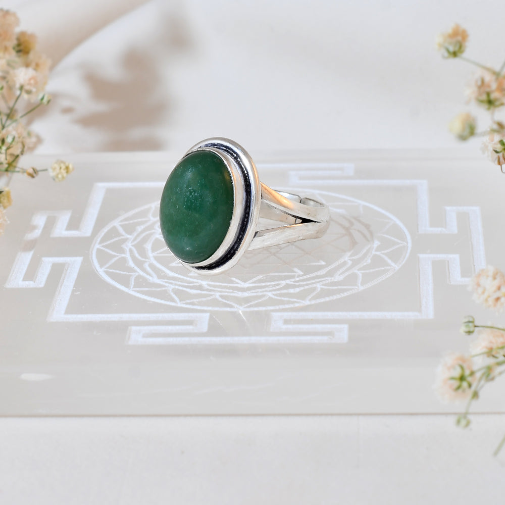 NATURAL GREEN JADE  RING 100% Natural Gemstone