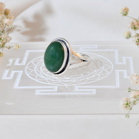 NATURAL GREEN JADE  RING 100% Natural Gemstone
