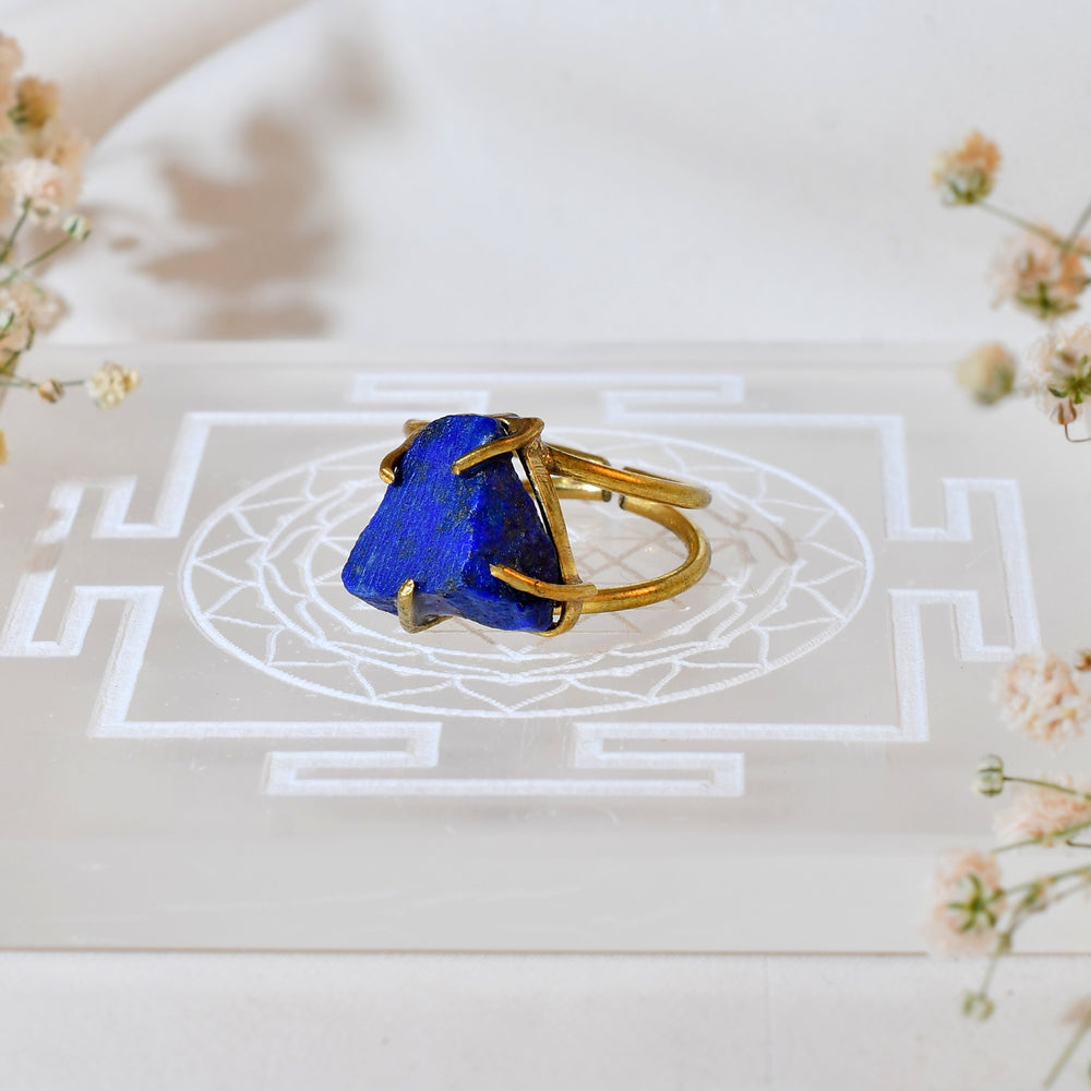 “Royal Blue Natural  Lapis Lazuli  Ring” 100% Natural Gemstone