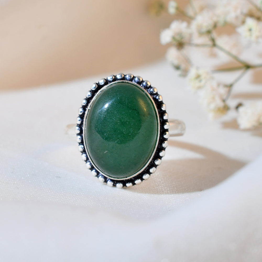 NATURAL GREEN JADE  RING