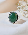 NATURAL GREEN JADE  RING