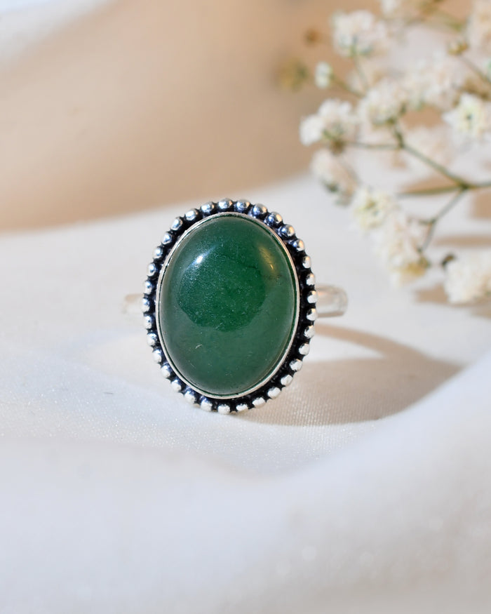 NATURAL GREEN JADE  RING