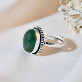 NATURAL GREEN JADE  RING