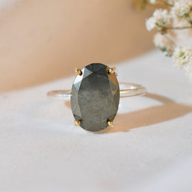 NATURAL PYRITE  FACITED RING 100% Natural Gemstone