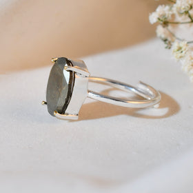 NATURAL PYRITE  FACITED RING 100% Natural Gemstone