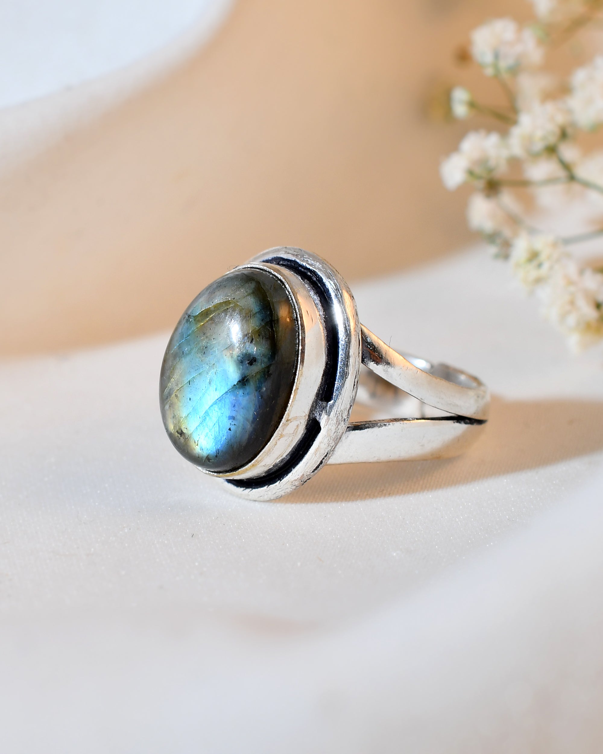 NATURAL  Labradorite RING 100% Natural Gemstone