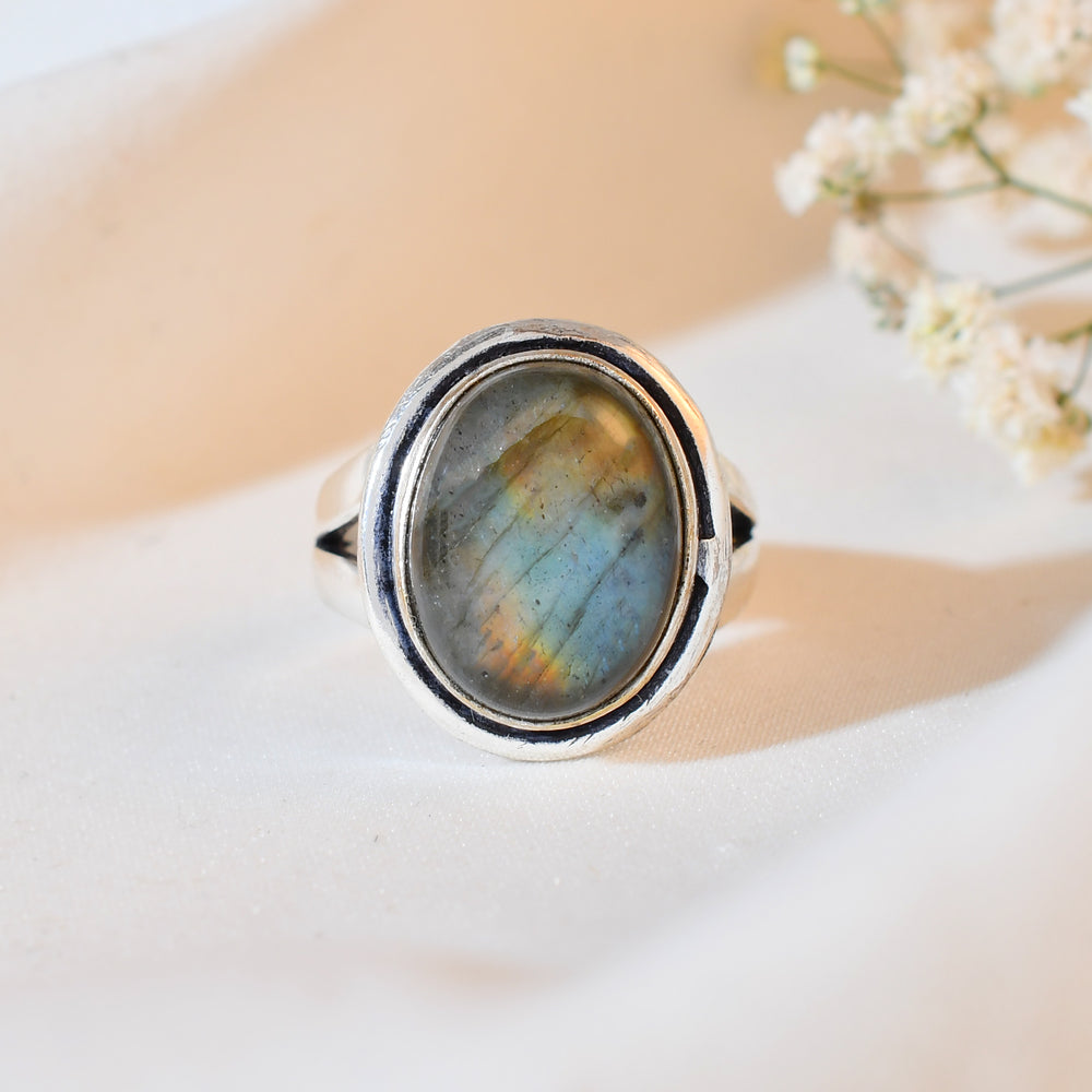 NATURAL  Labradorite RING 100% Natural Gemstone