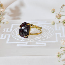 NATURAL GARNET RAW RING 100% Natural Gemstone