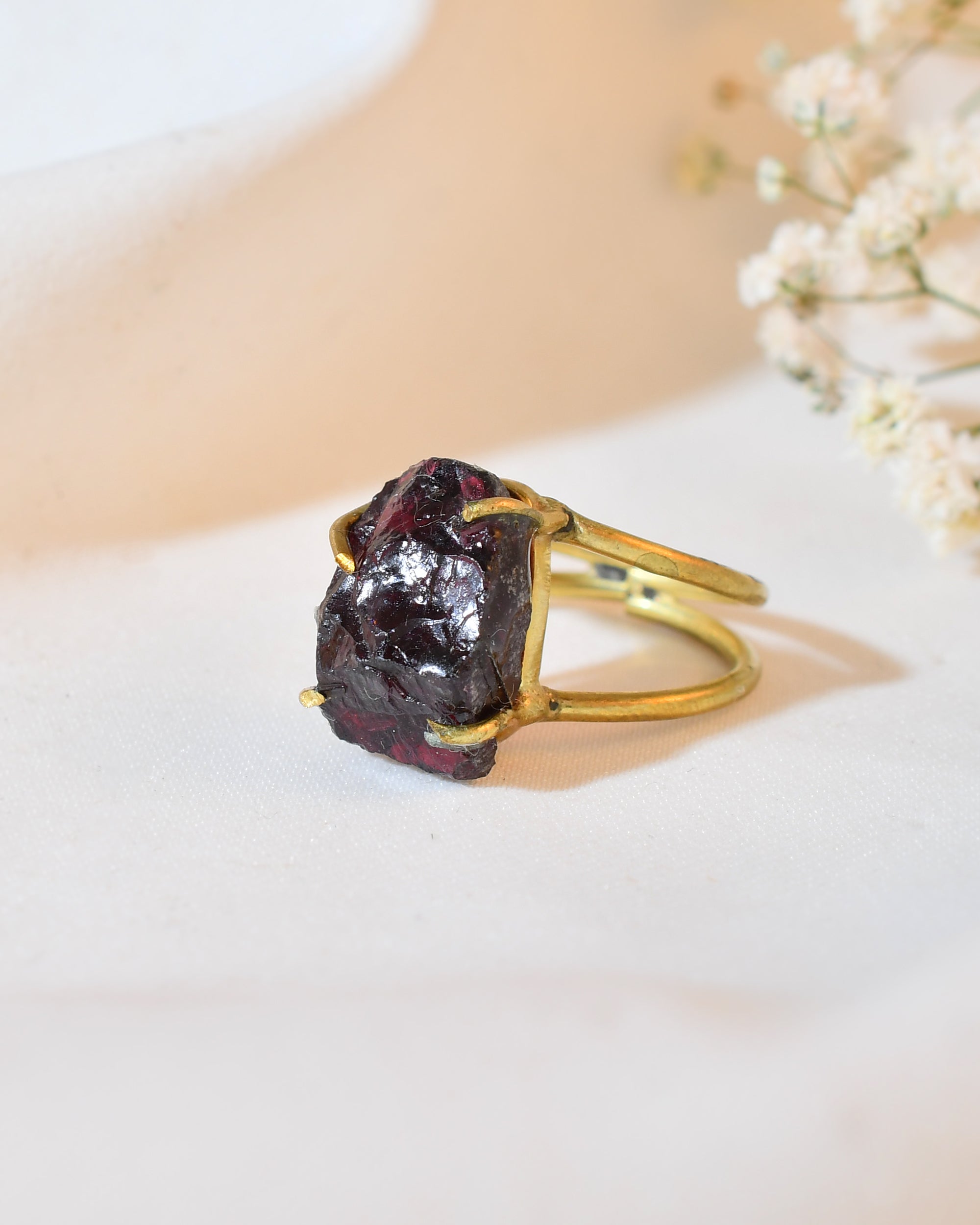 NATURAL GARNET RAW RING 100% Natural Gemstone