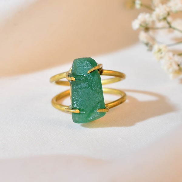 NATURAL GREEN JADE RAW RING 100% Natural Gemstone