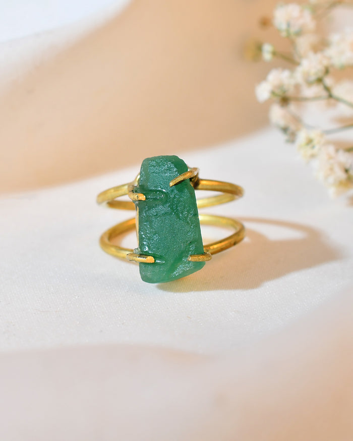 NATURAL GREEN JADE RAW RING 100% Natural Gemstone