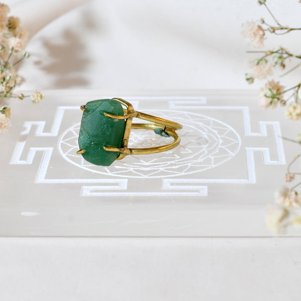 NATURAL GREEN JADE RAW RING 100% Natural Gemstone