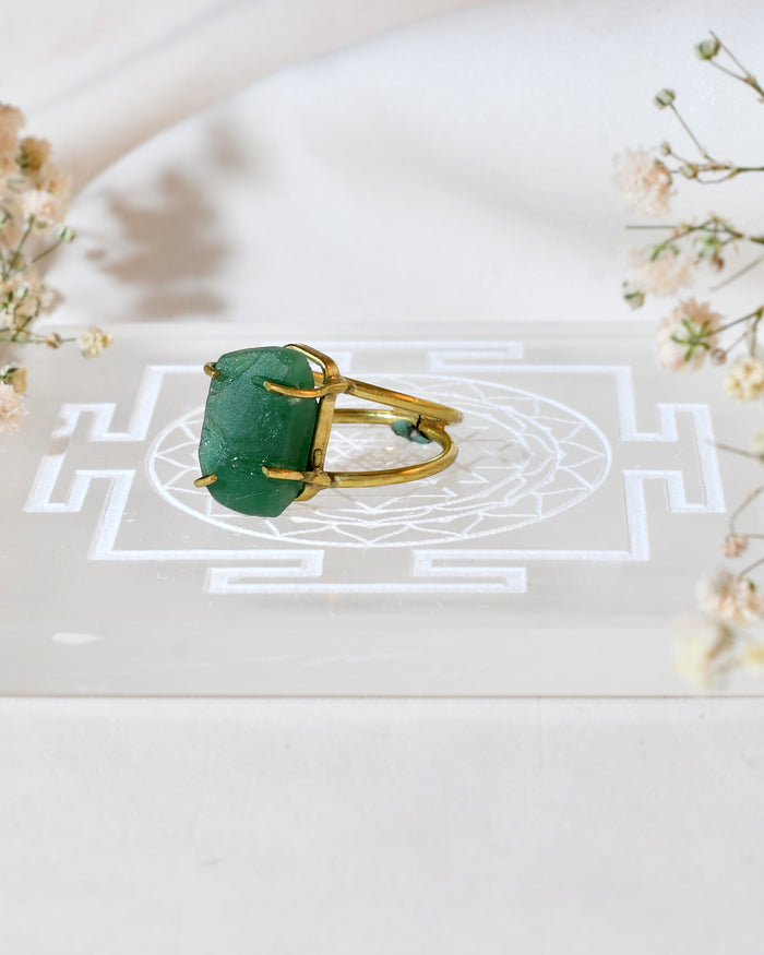 NATURAL GREEN JADE RAW RING 100% Natural Gemstone