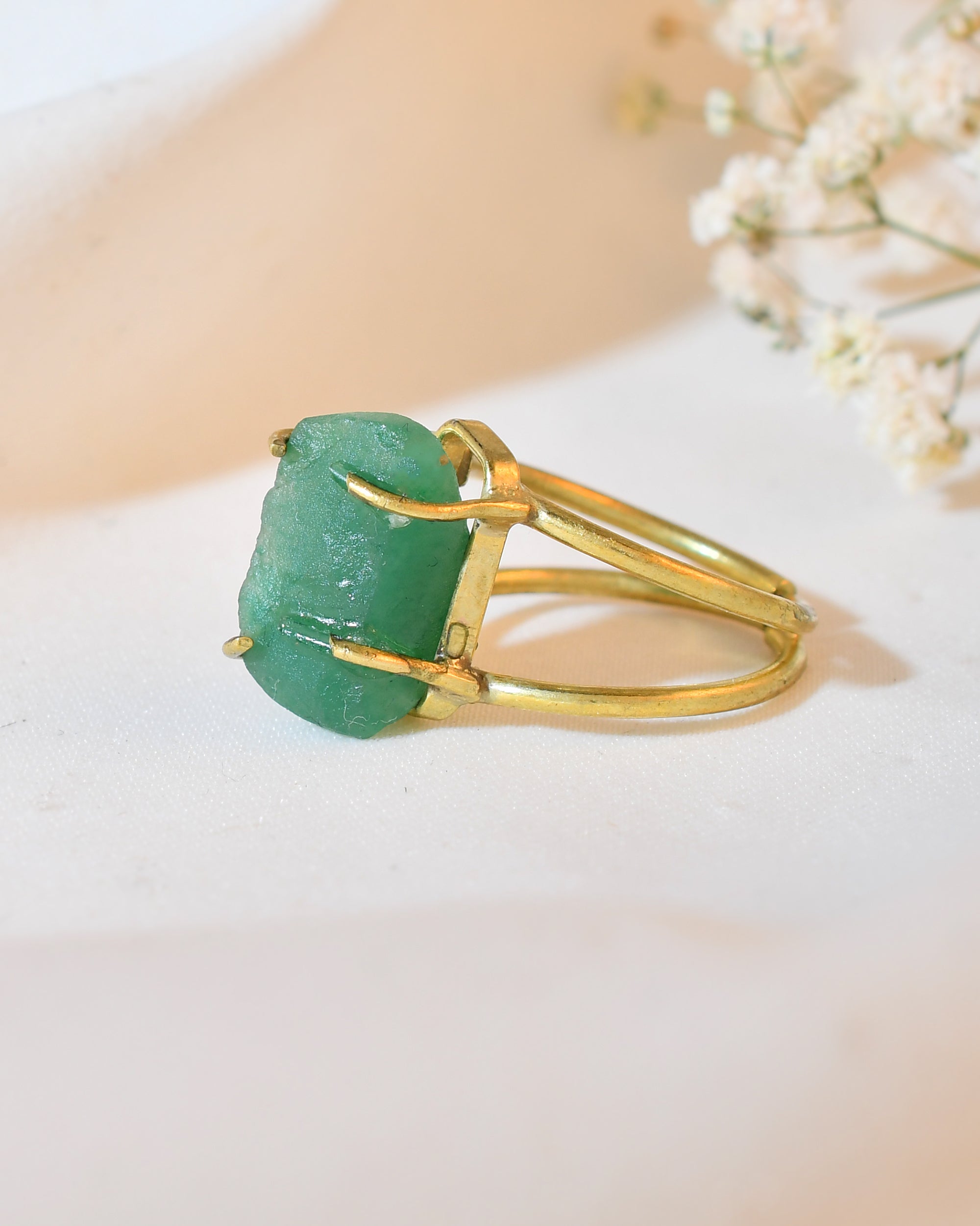 NATURAL GREEN JADE RAW RING 100% Natural Gemstone