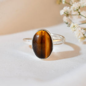 NATURAL TIGER EYE  RING 100% Natural Gemstone