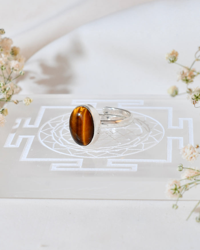 NATURAL TIGER EYE  RING 100% Natural Gemstone