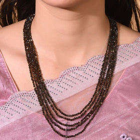Natural Golden Obsidian Beaded Necklace (With Certificate)