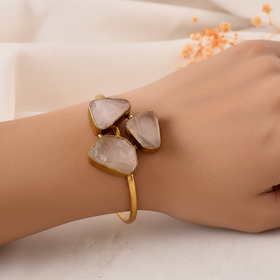 Rose Quartz Adjustable Size Bangle