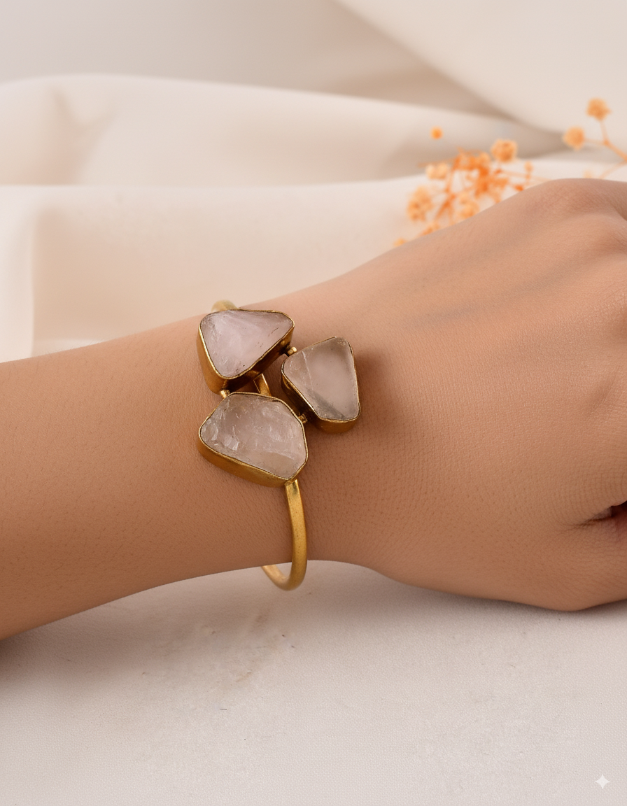 Rose Quartz Adjustable Size Bangle