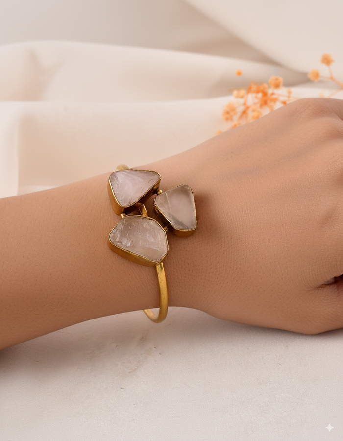 Rose Quartz Adjustable Size Bangle