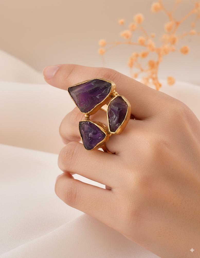 Royal Amethyst Statement Ring