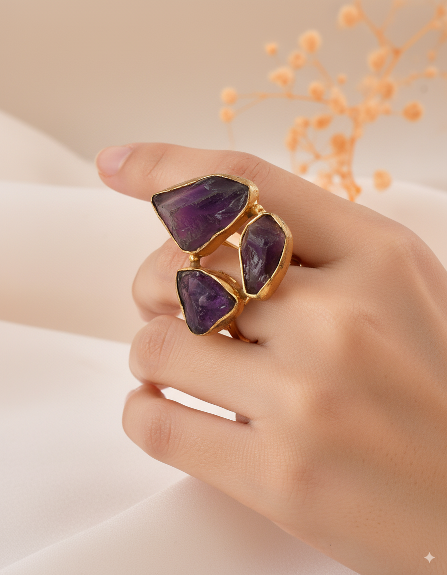 Royal Amethyst Statement Ring
