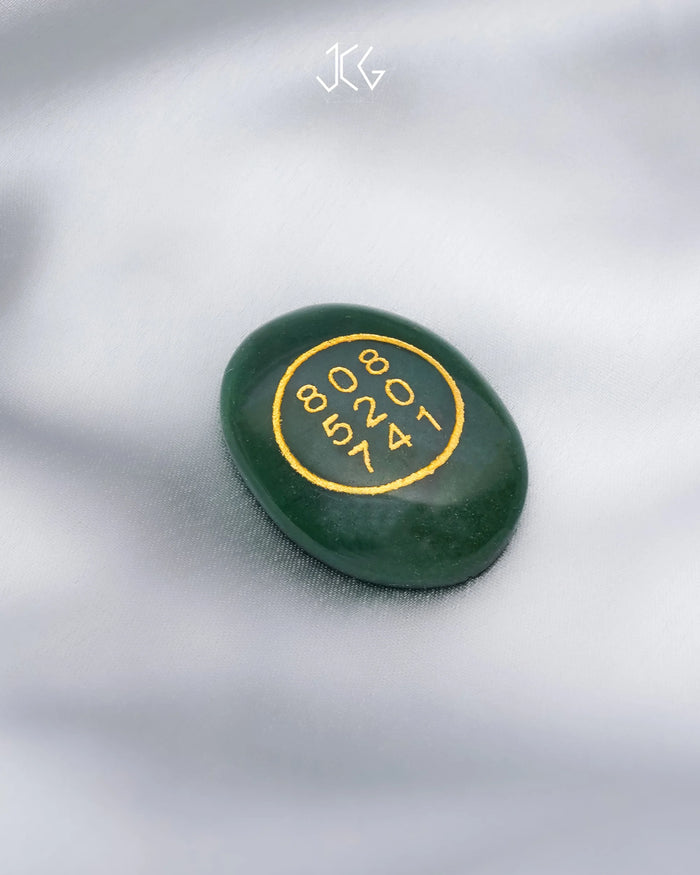 Green Jade Zibu Coin Jaipur Crystal Gems