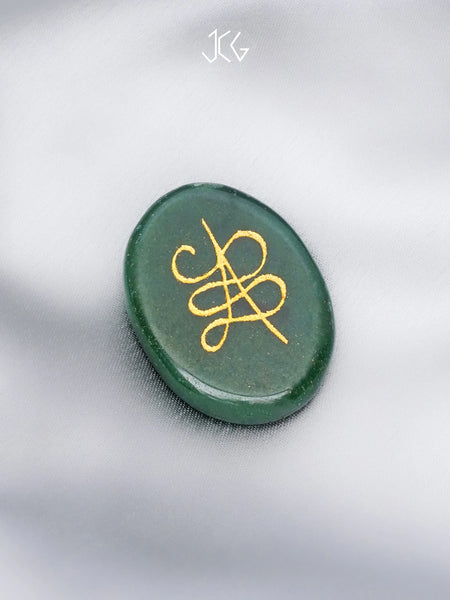 Green Jade Zibu Coin Jaipur Crystal Gems