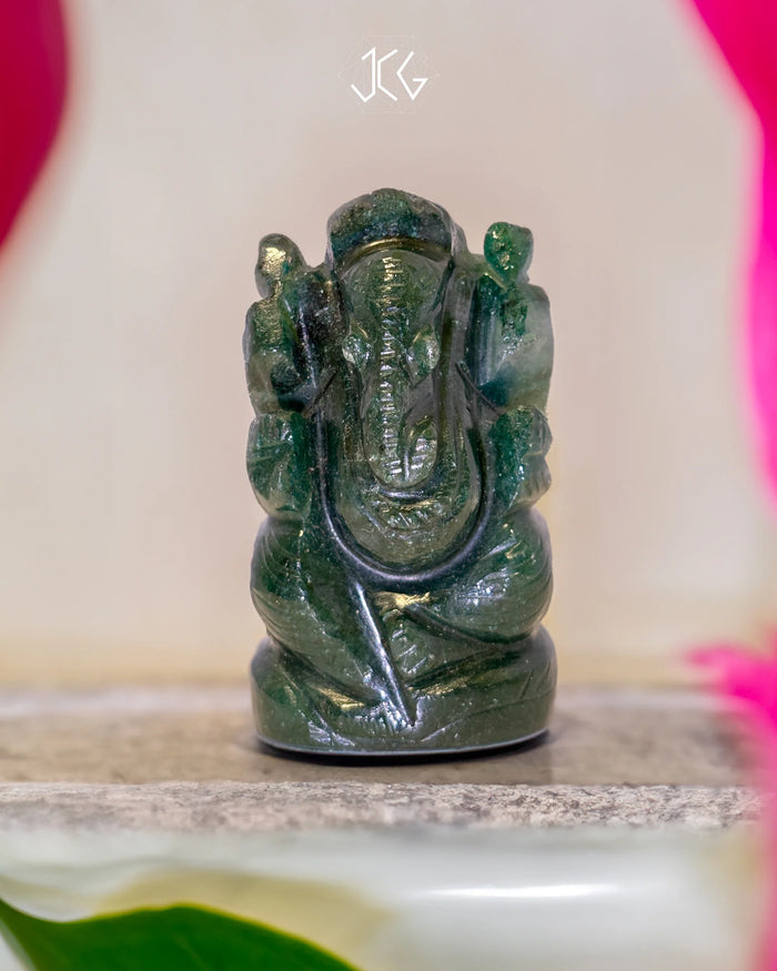 Green Jade Ganesha - Jaipur Crystal Gems
