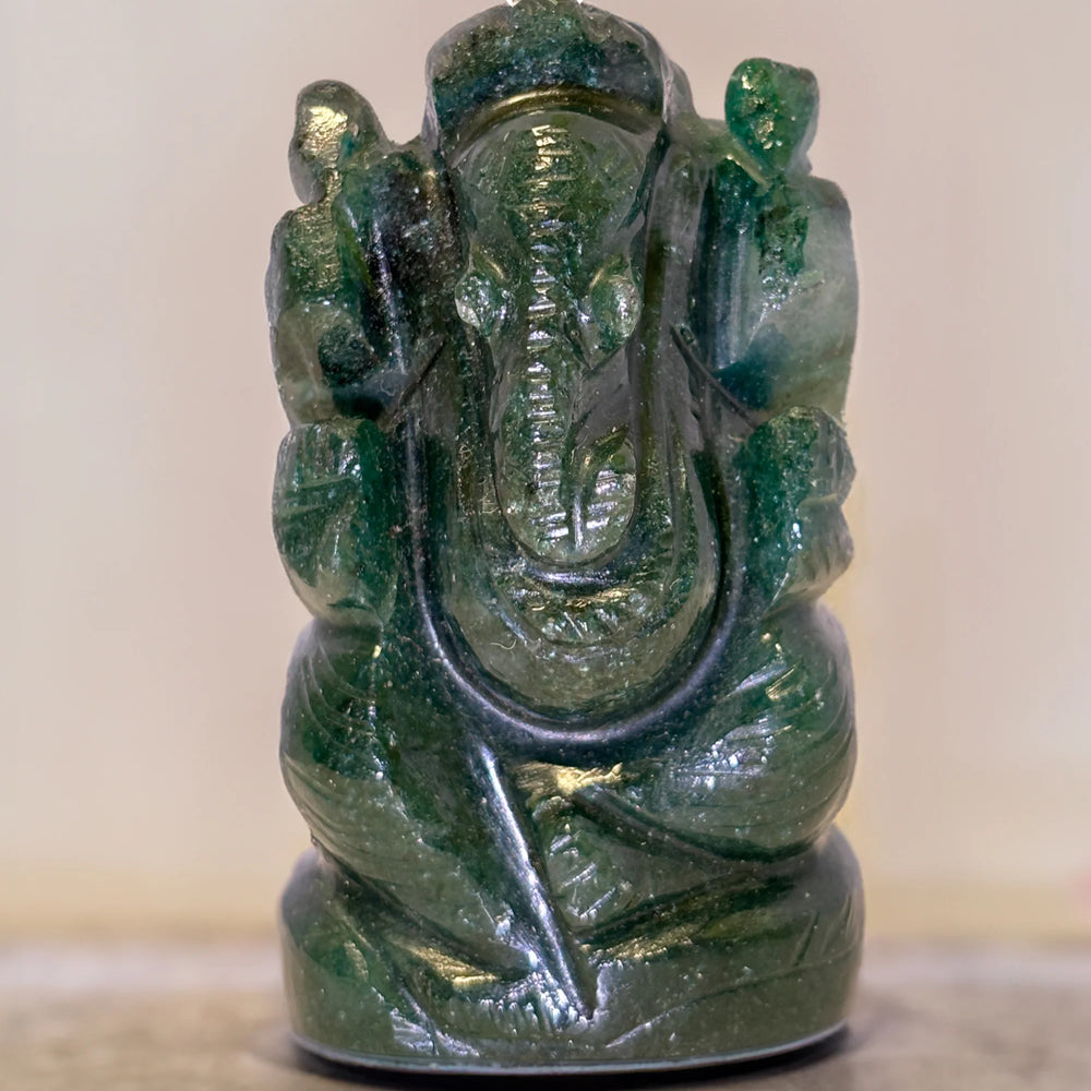 Green Jade Ganesha - Jaipur Crystal Gems